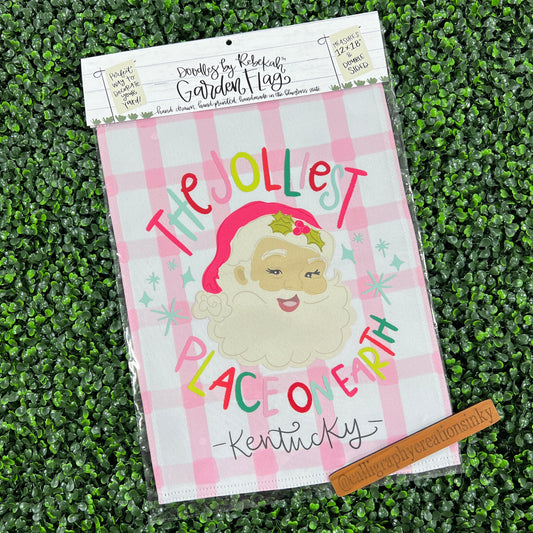 Jolliest Place Doodles By Rebekah Garden Flag