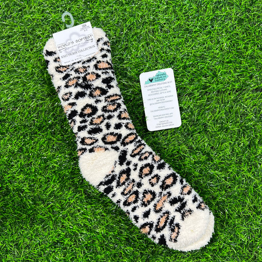 Leopard Holiday Knit Pickin’ Fireside Crew | World’s Softest Socks