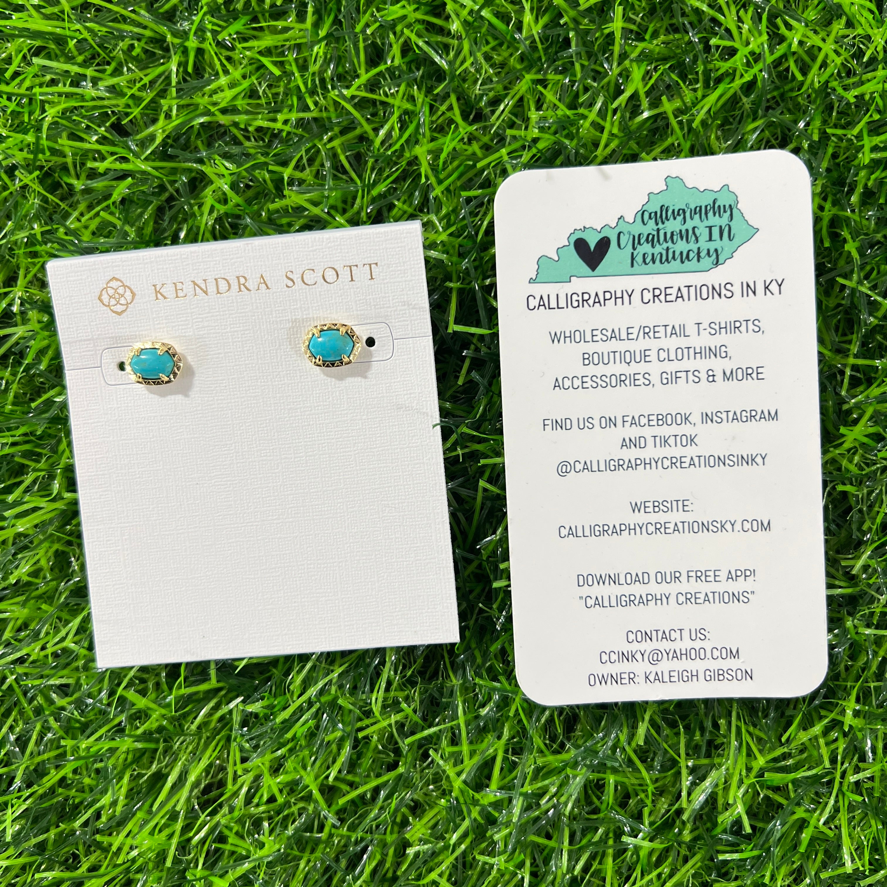 Kendra Scott Daphne Stud Earrings - Gold Turquoise Magnesite