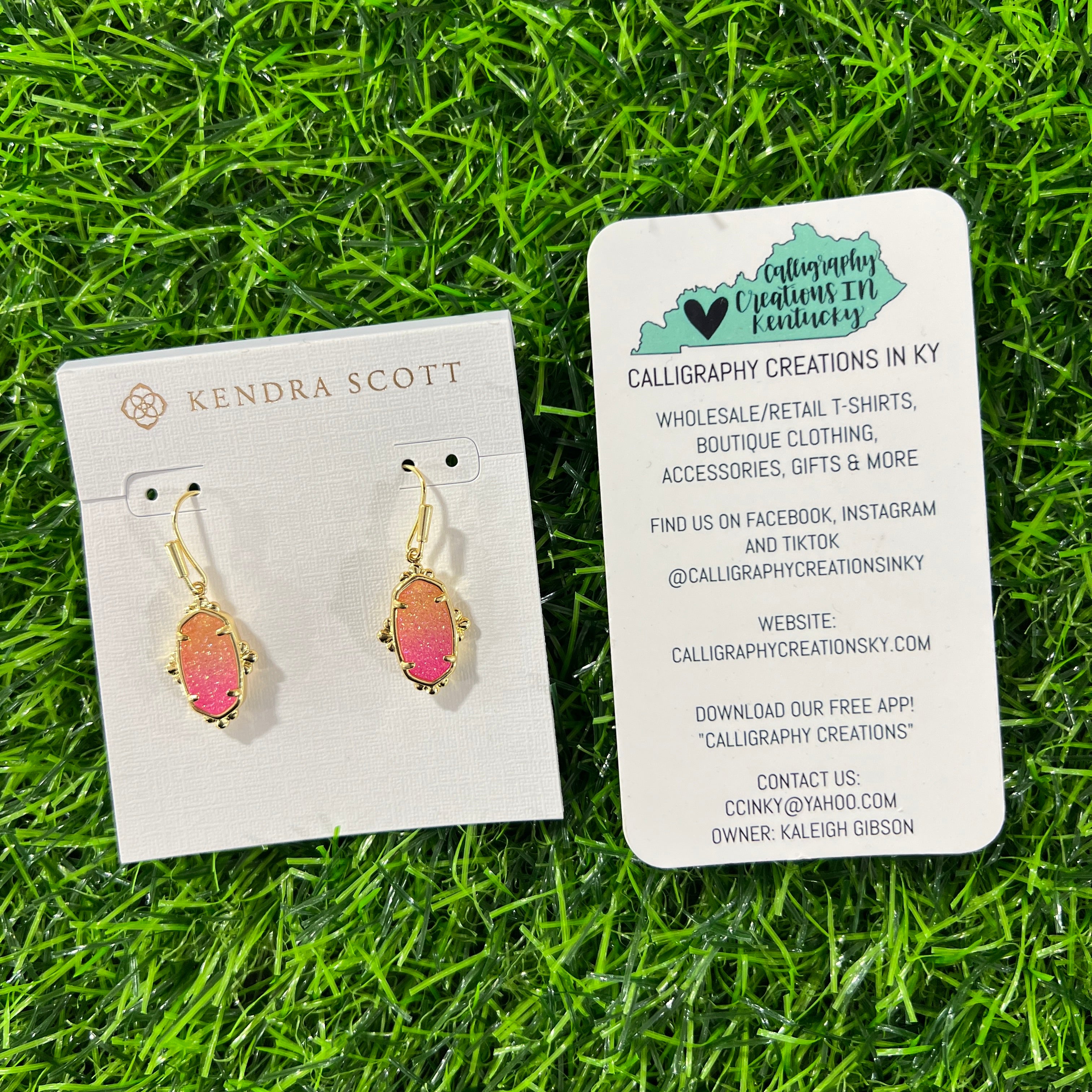 Kendra Scott Lee Petal Framed Drop Earrings - Gold Sunrise Ombré Drusy