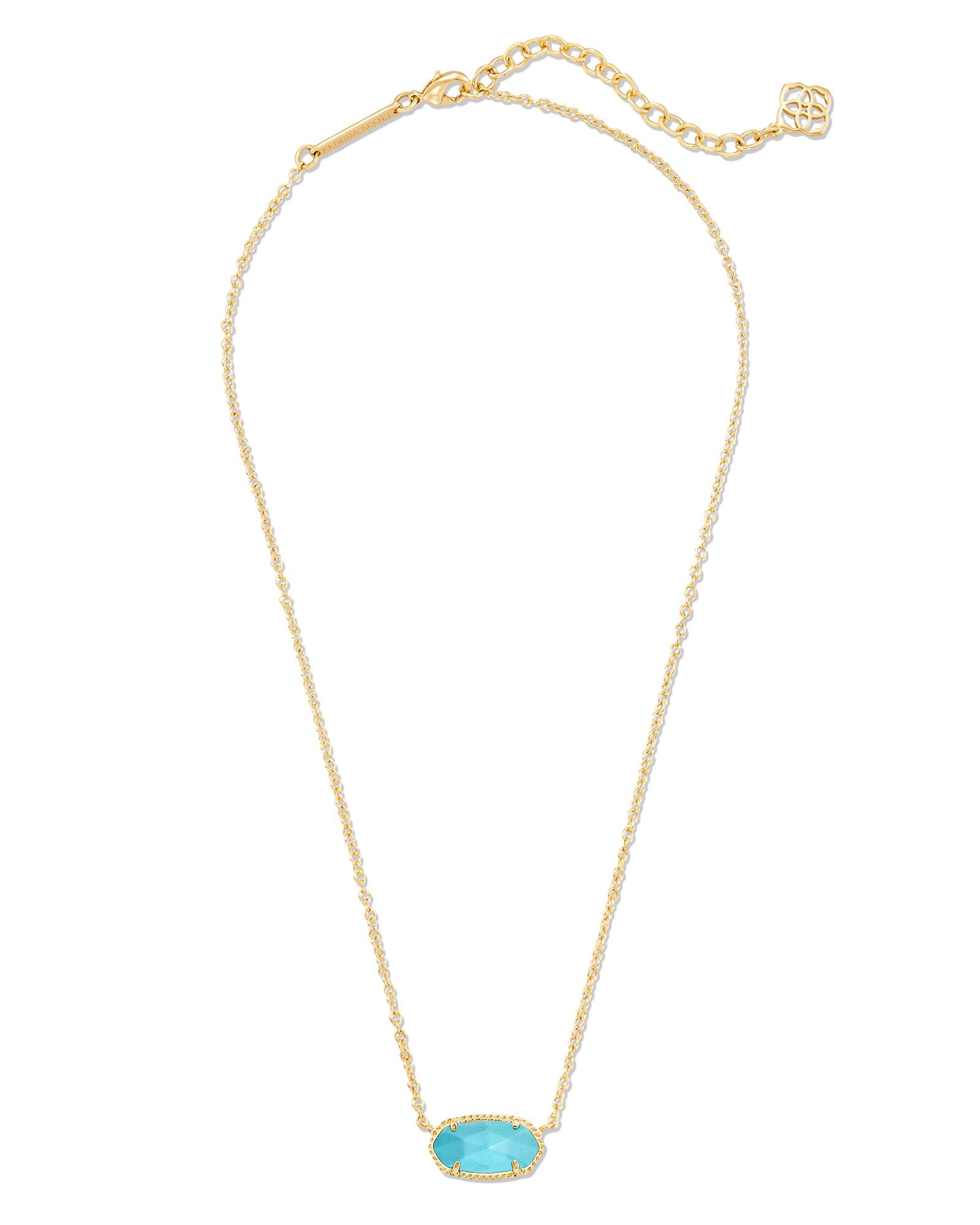 Kendra Scott Elisa Pendant Necklace - Gold Turquoise