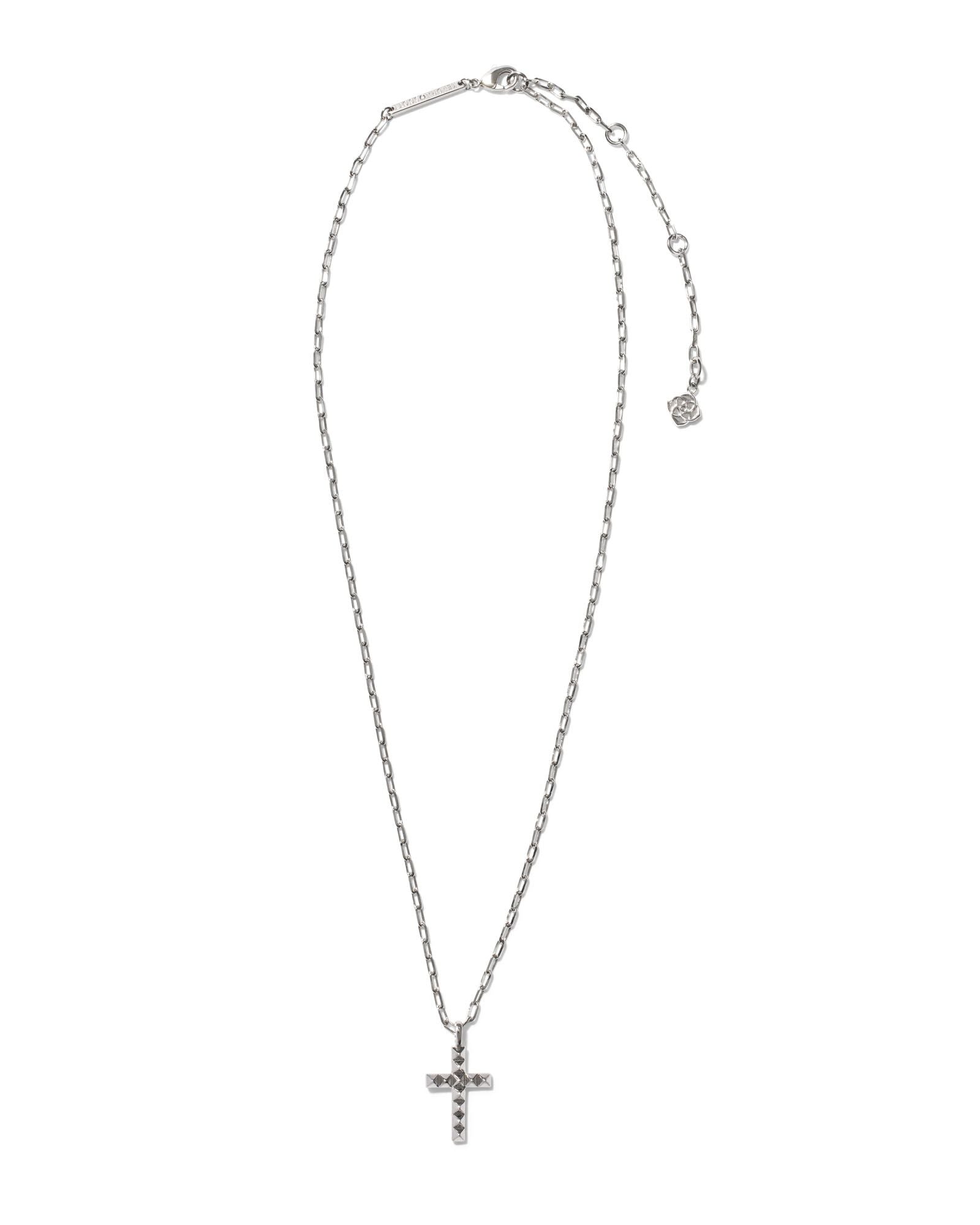 Kendra Scott Jada Cross Pendant Necklace -Rhodium Metal