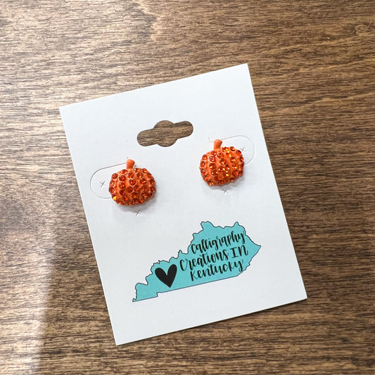 Crystal Pumpkin Stud Earrings