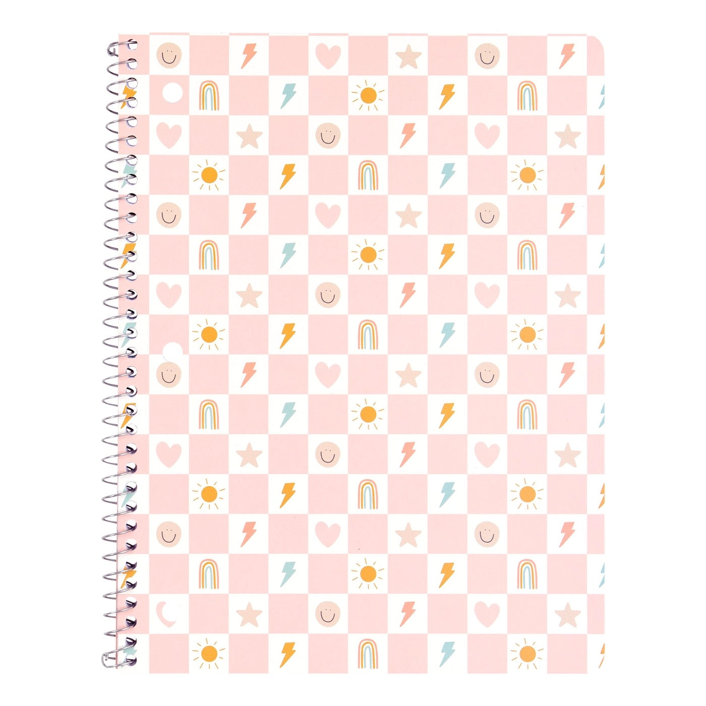 Checkerboard Icons Large Spiral Notebook