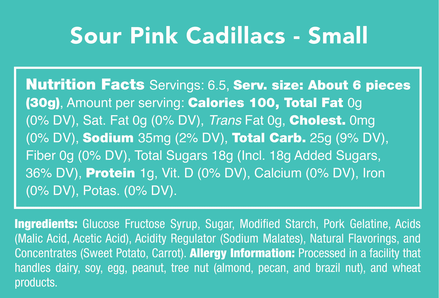 Sour Pink Cadillacs - Candy Club Gourmet Candy