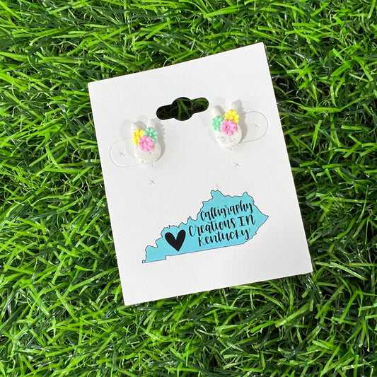 Tiny Handmade Bunny Stud Earrings