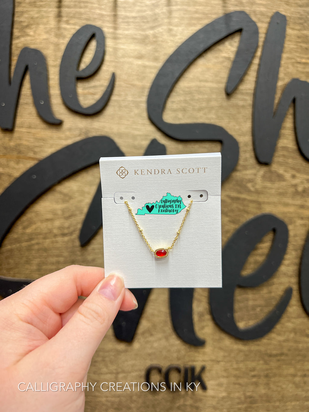 Kendra Scott Mini Elisa Satellite Short Pendant Necklace - Gold Red Illusion