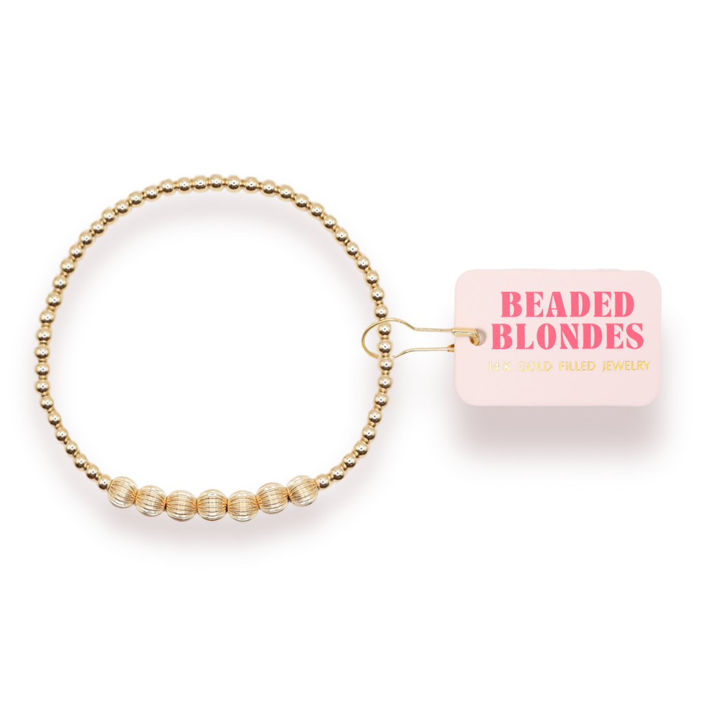 Lucky Fluted Bracelet: Standard 6.75 inch | Beaded Blondes