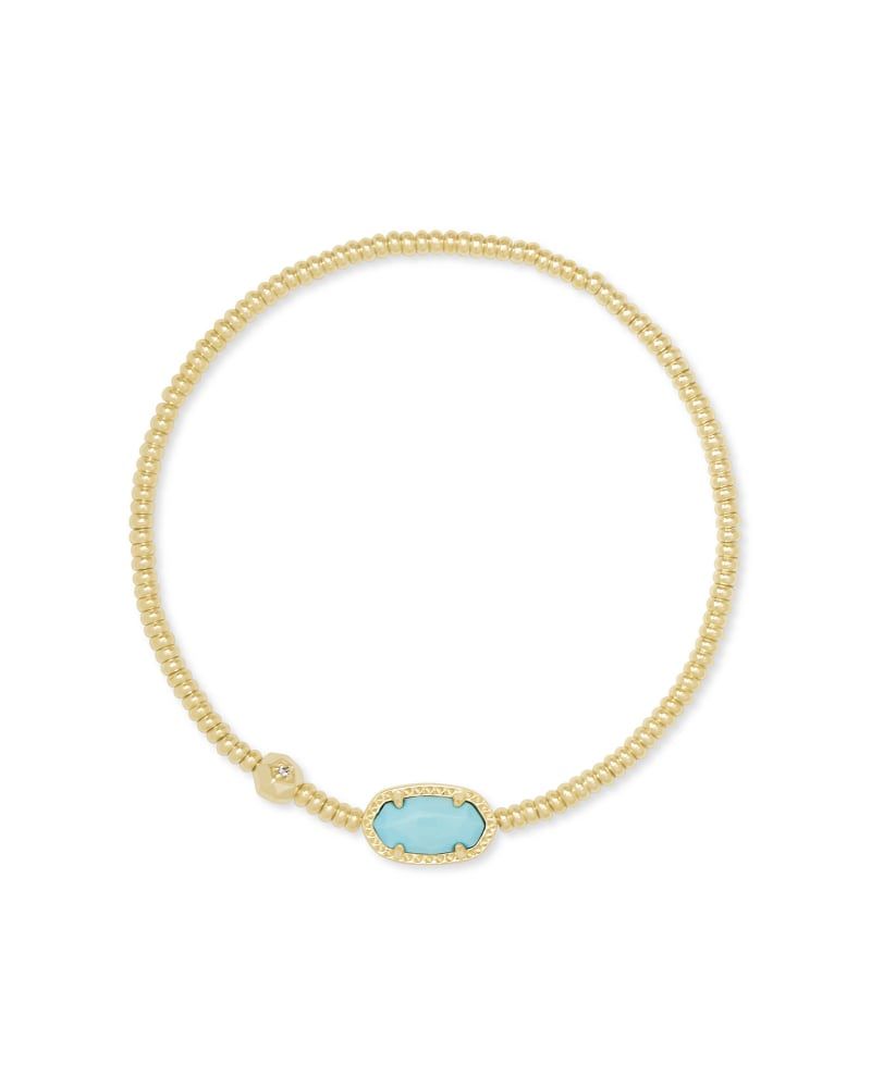 Kendra Scott Grayson Stretch Bracelet - Gold Light Blue Magnesite