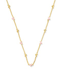 Kendra Scott Haven Heart Strand Necklace - Gold Pink Enamel