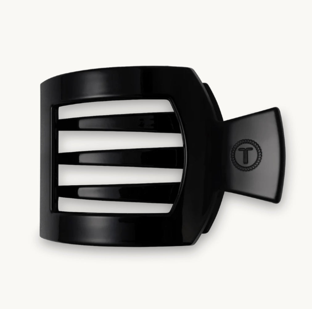 Jet Black - Flat Square TELETIES Hair Clip