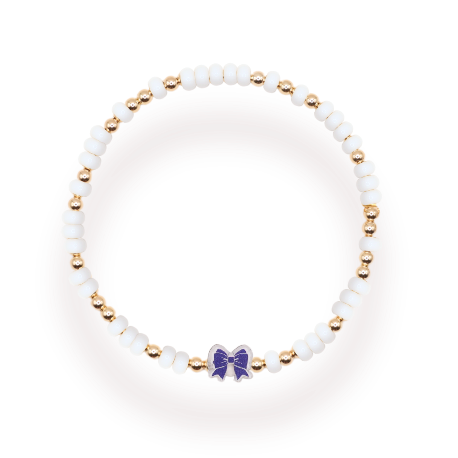 Royal Blue Bow Bracelet: Standard 6.75 inch / Sprinkle | Beaded Blondes