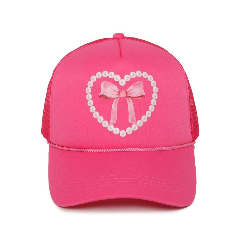 Pearl Heart Bow Trucker Hat