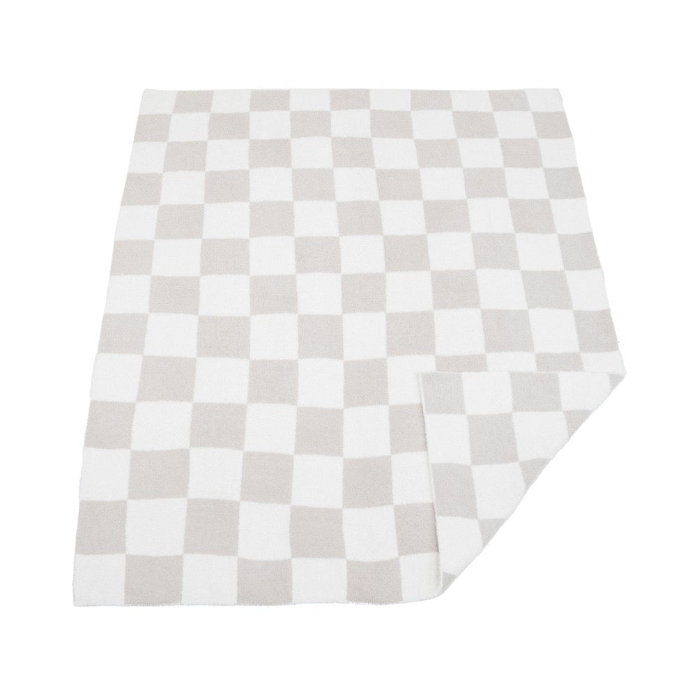 Tan Check Cozy Blanket