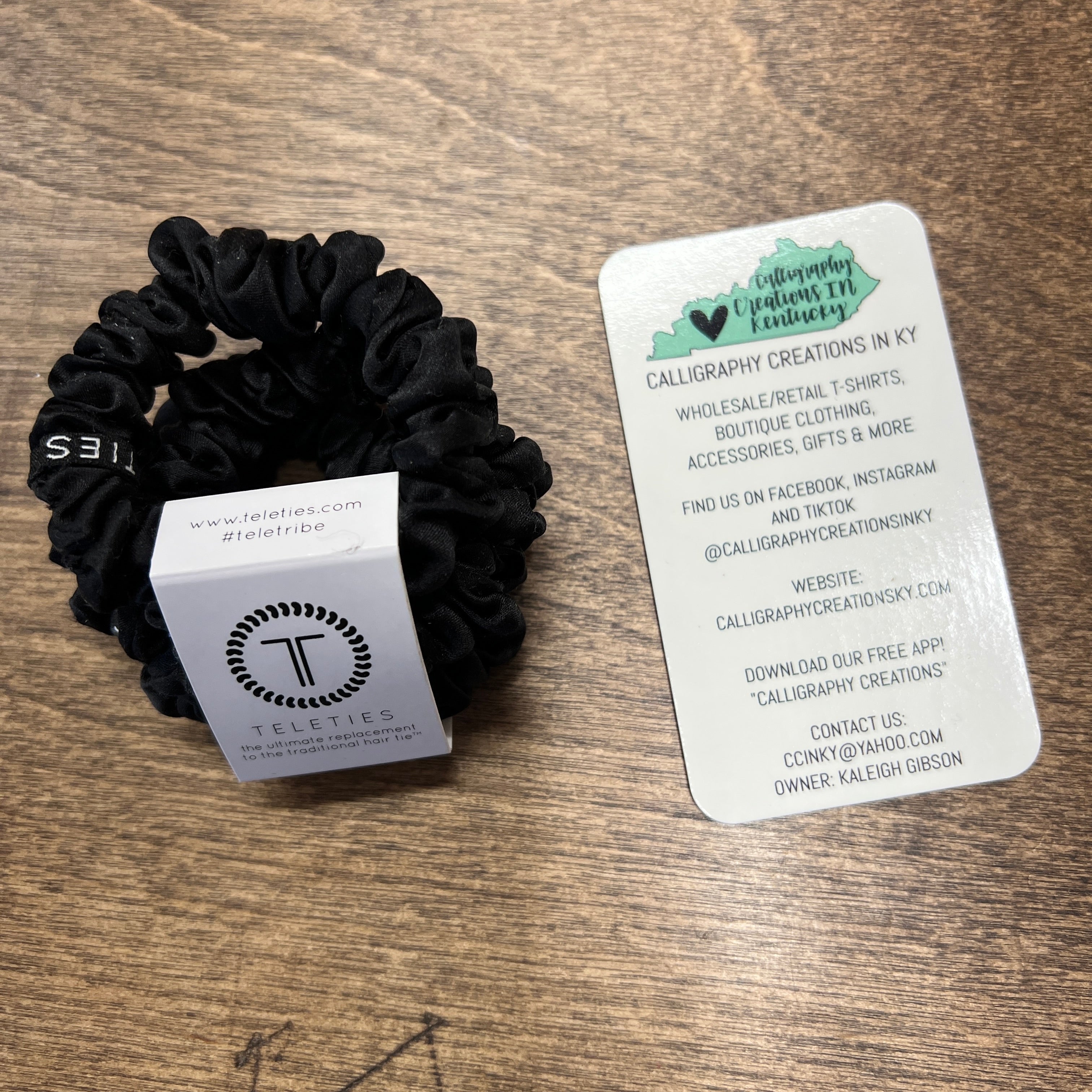 Jet Black Small Teleties Scrunchie-3 Pack