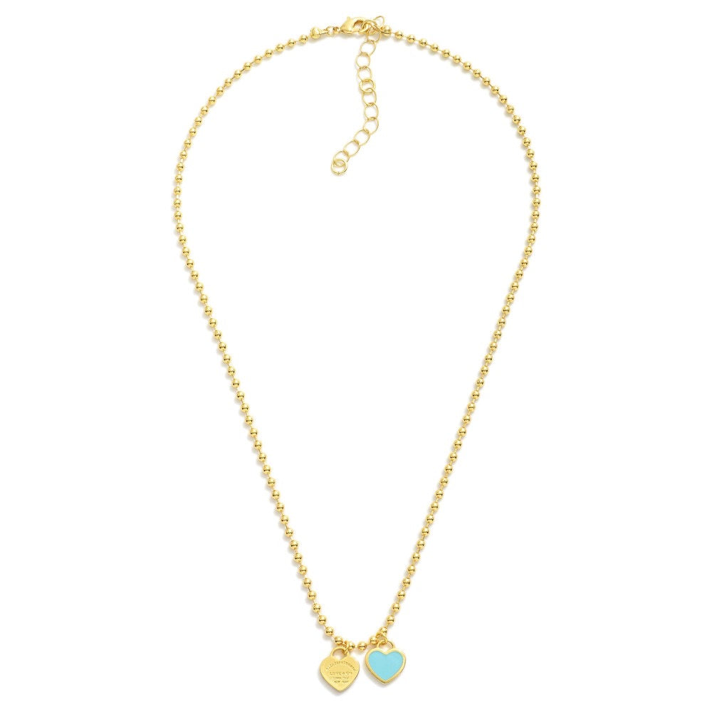 Ball Chain Heart Necklaces