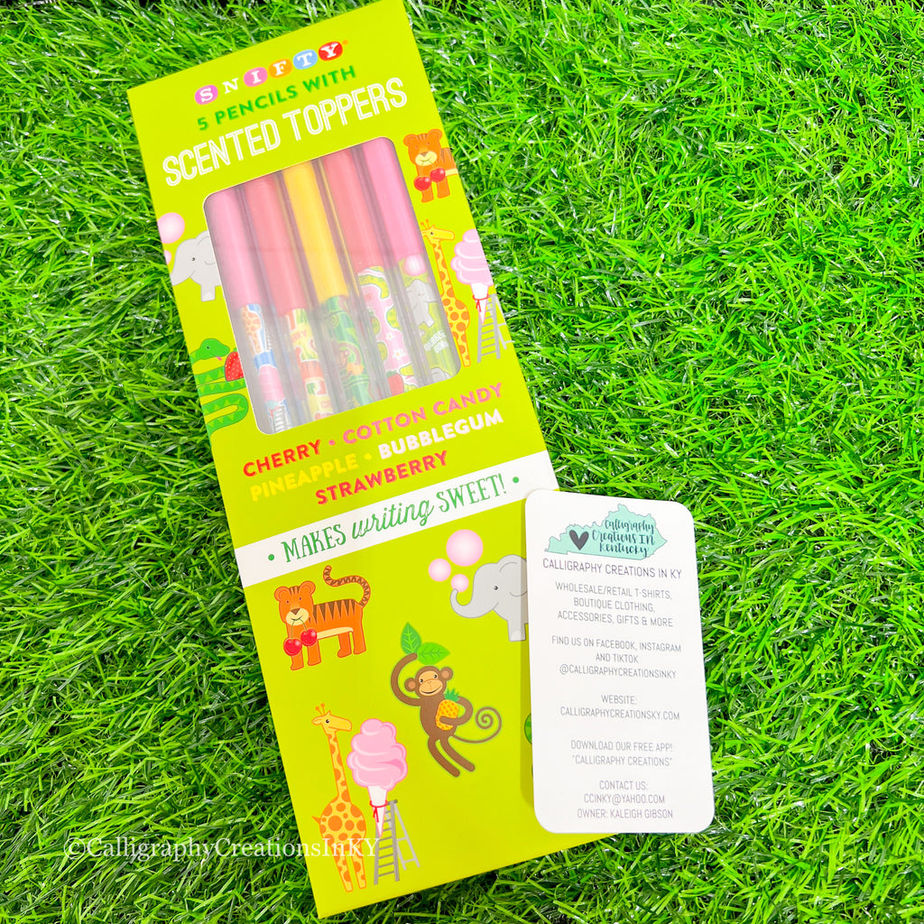Animal Party Scented Pencil Toppers- 5 pack