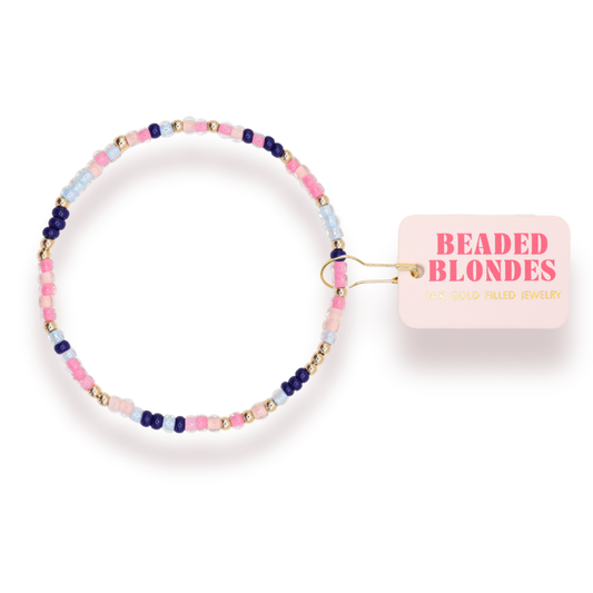 Delta Gamma Sprinkle Bracelet: Standard 6.75 inch | Beaded Blondes