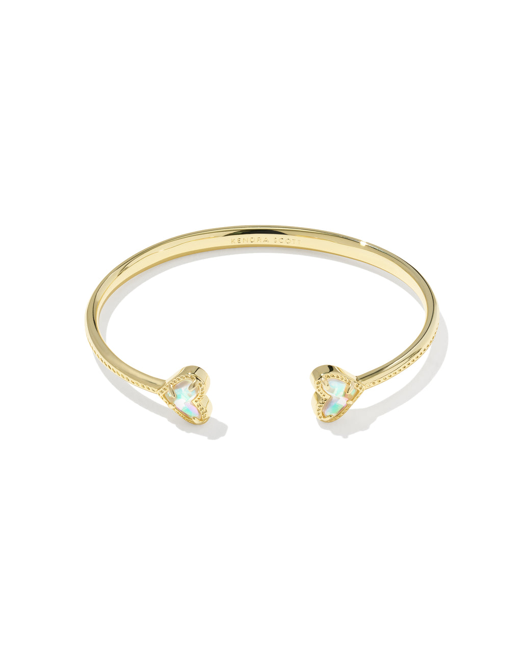 Kendra Scott bracelet with dichroic glass hearts