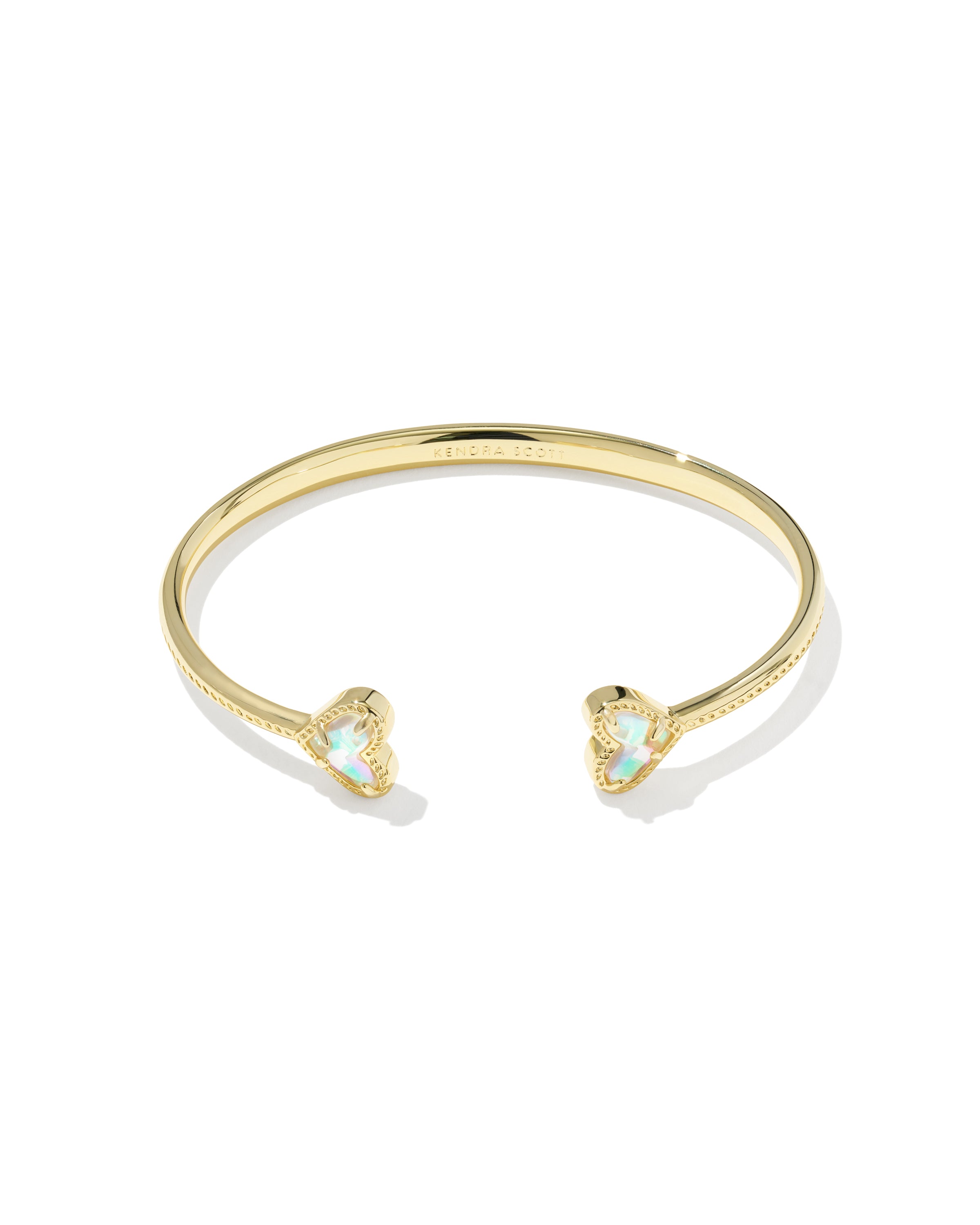 Kendra Scott bracelet with dichroic glass hearts