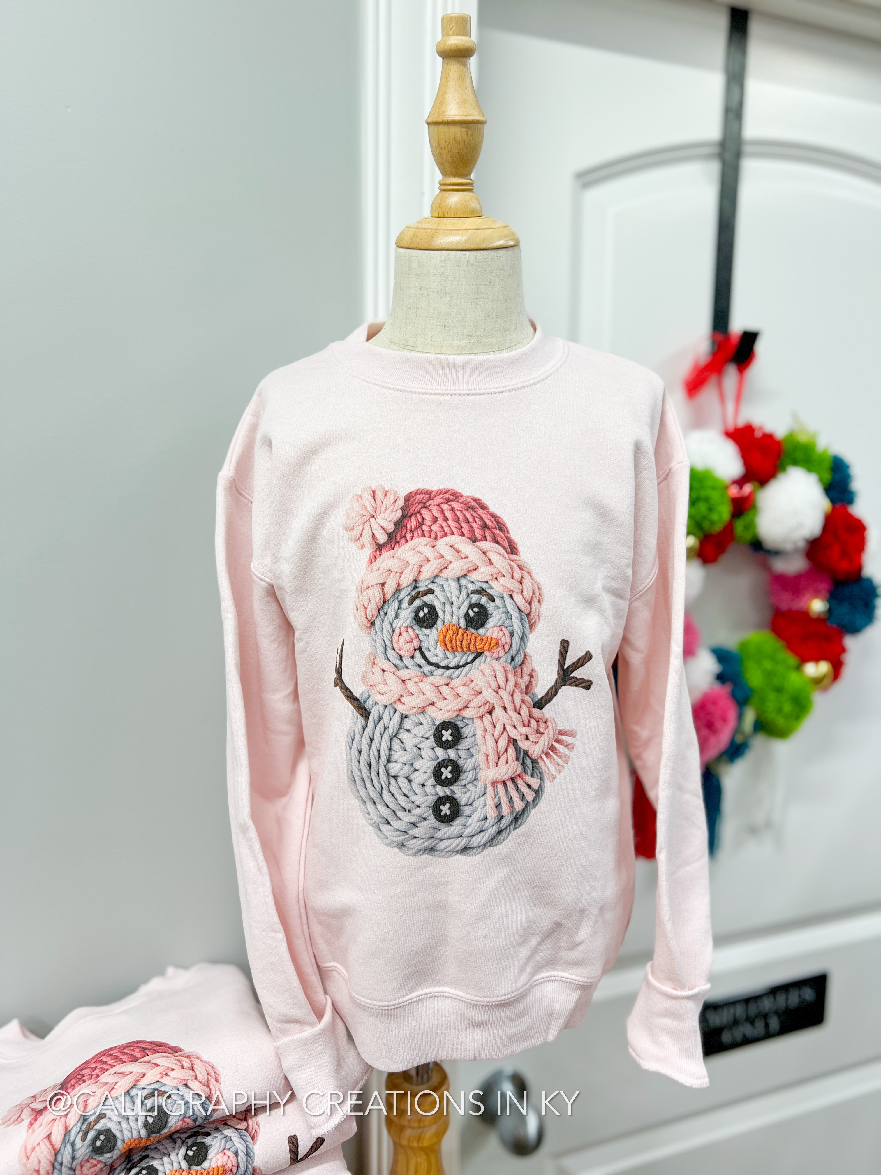 YOUTH Faux Crochet Snowman Sweatshirt