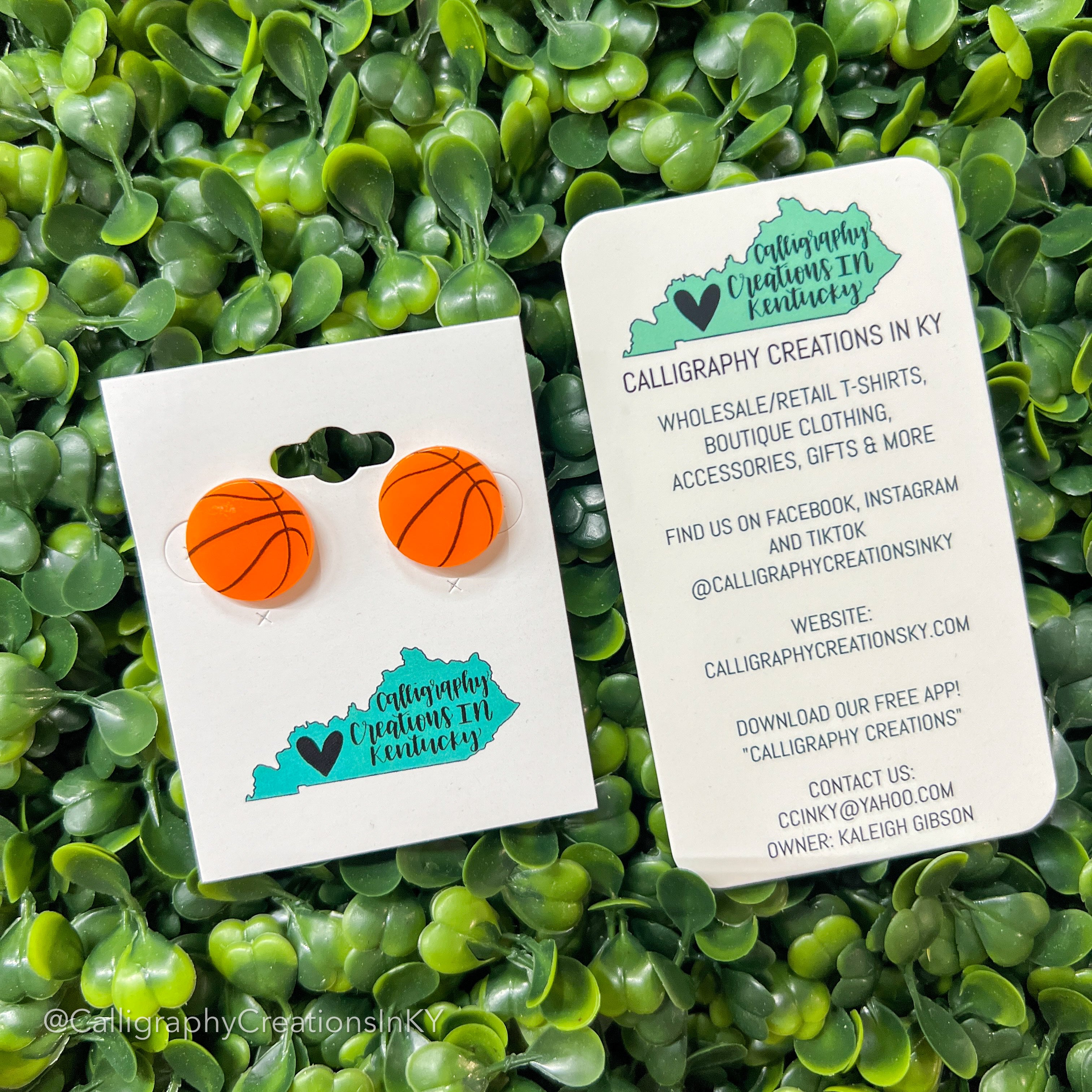 Basketball Acrylic Stud Earrings