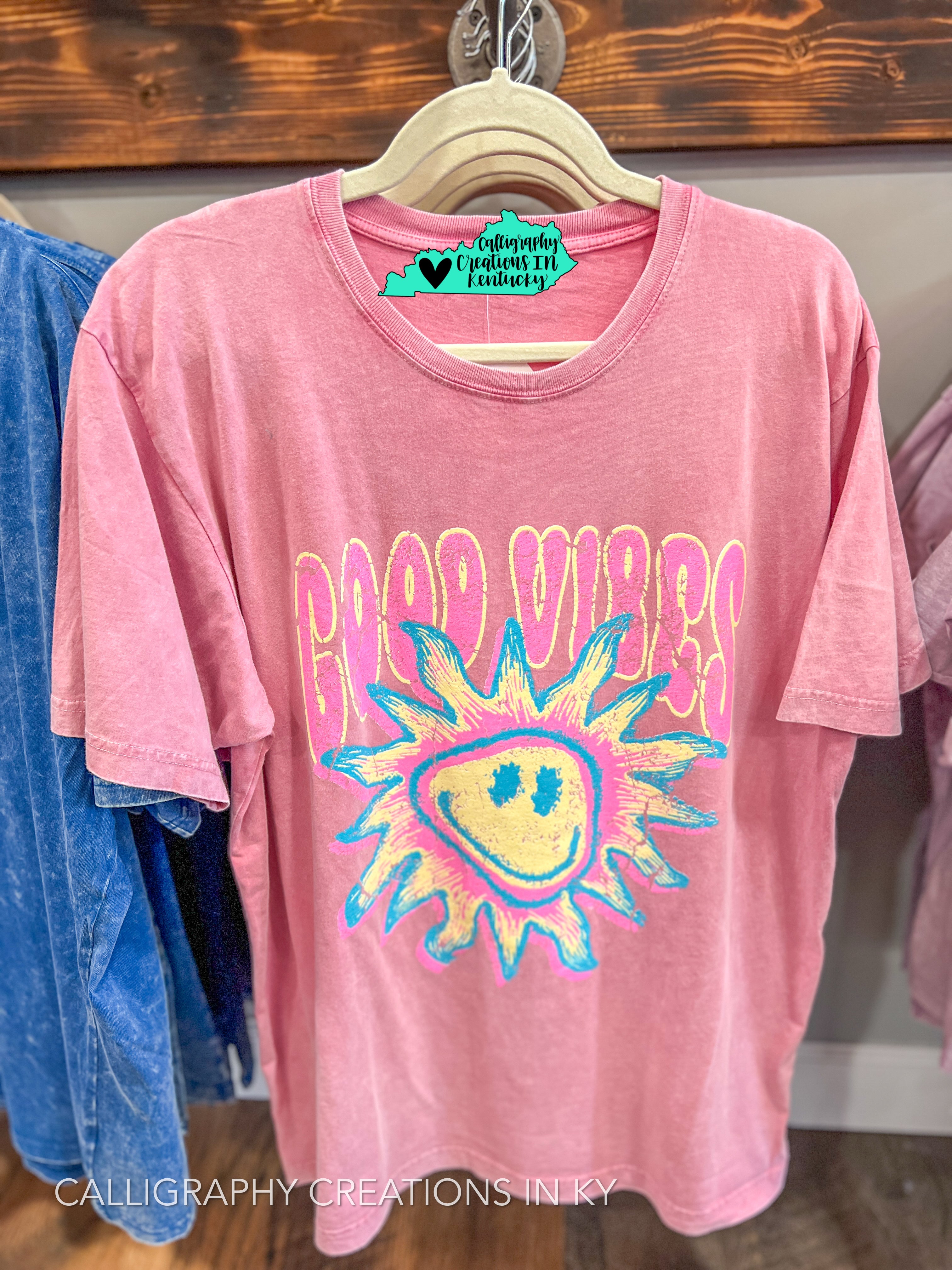 Pink | Good Vibes Oversized Tee