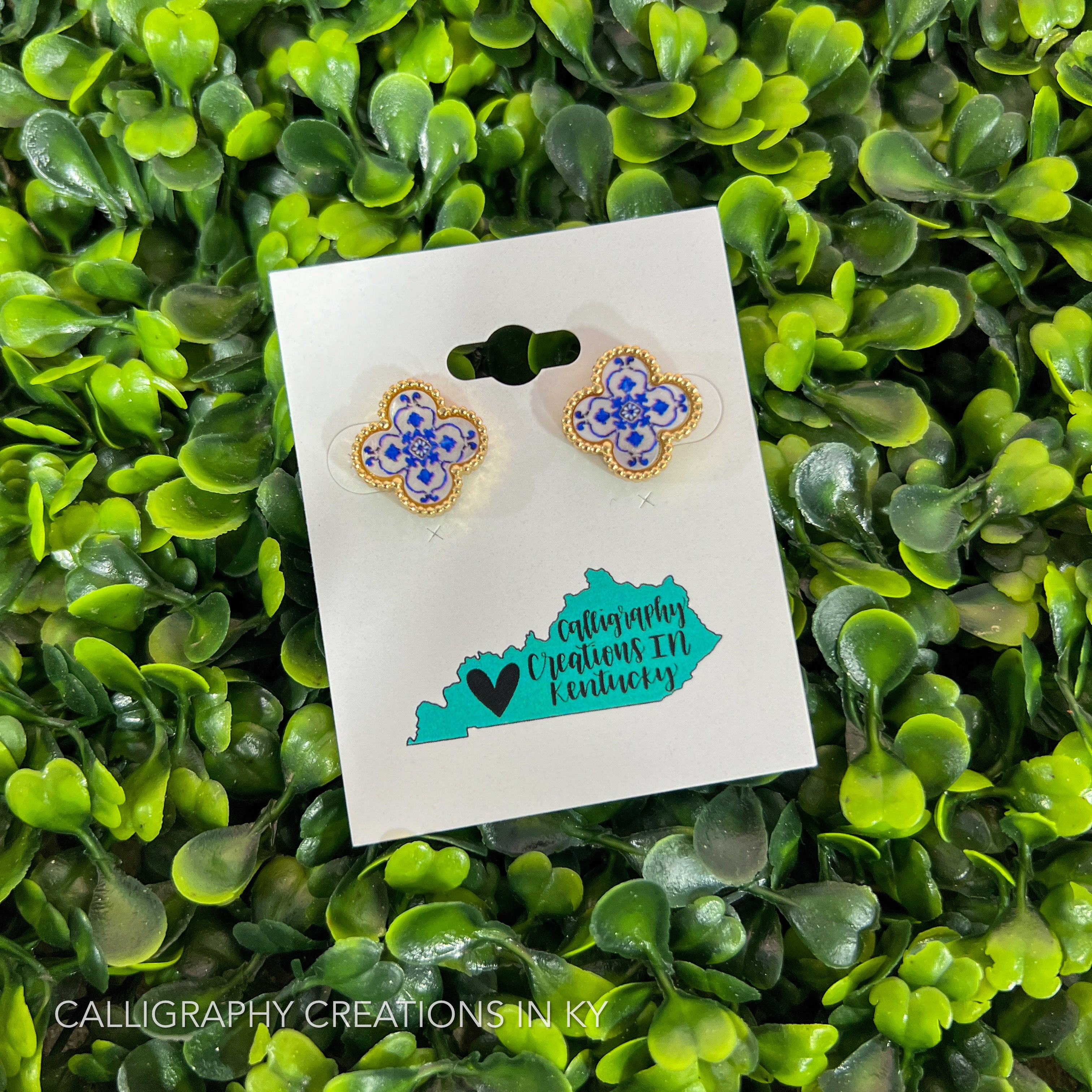 Classy Blue Stud Earrings