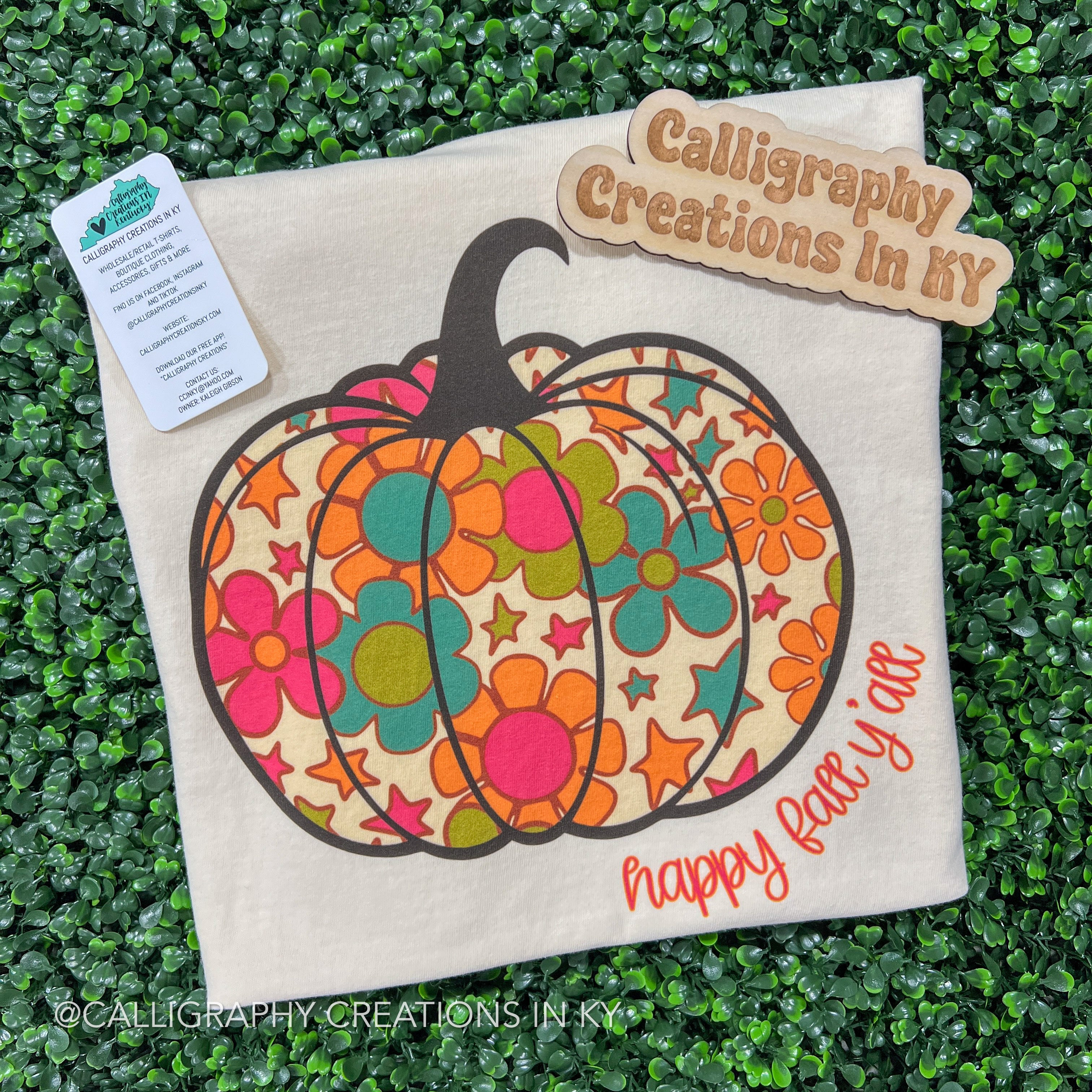 SMALL - Floral Fall Y’all Pumpkin CC Tee - FINAL SALE