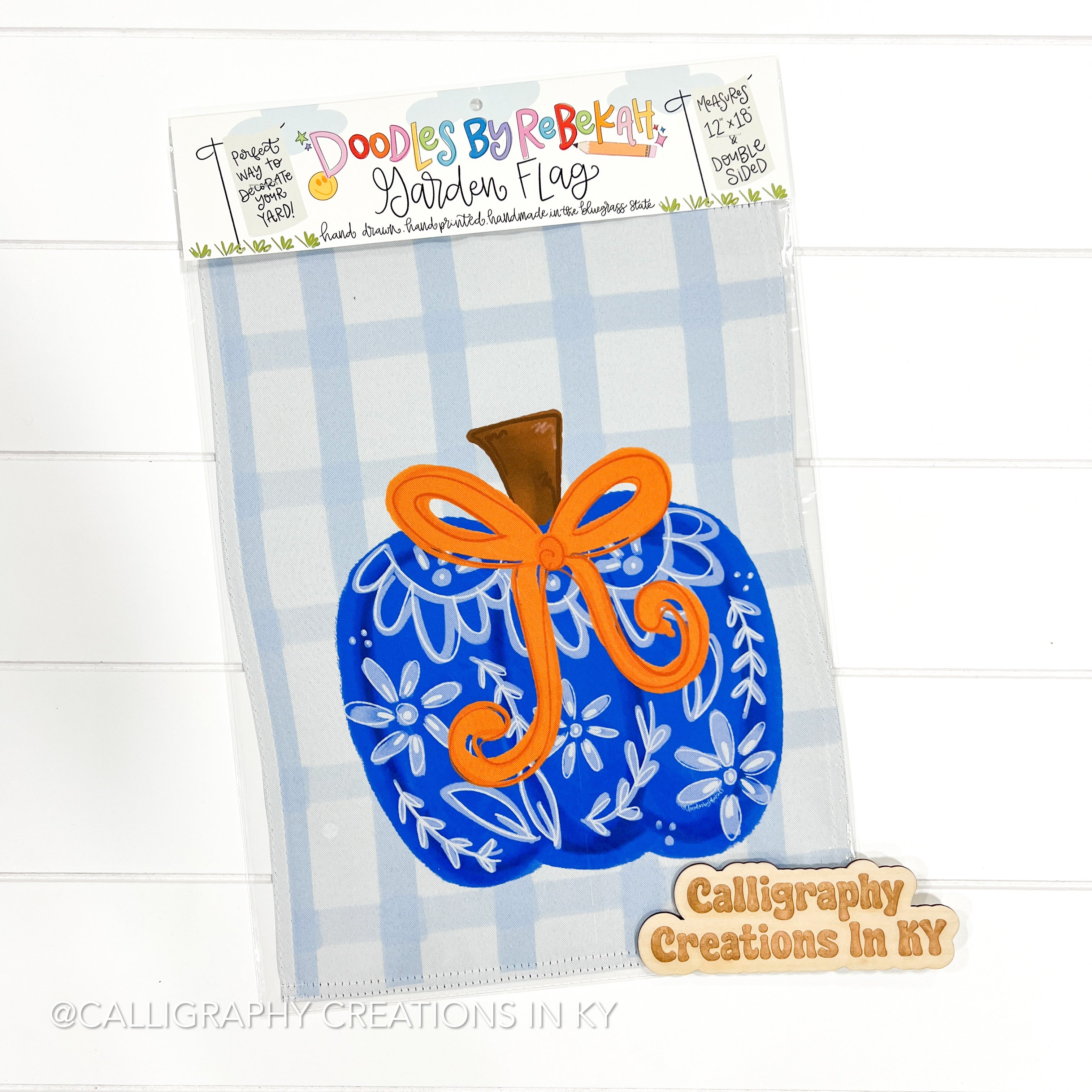 Blue Pumpkin Garden Flag