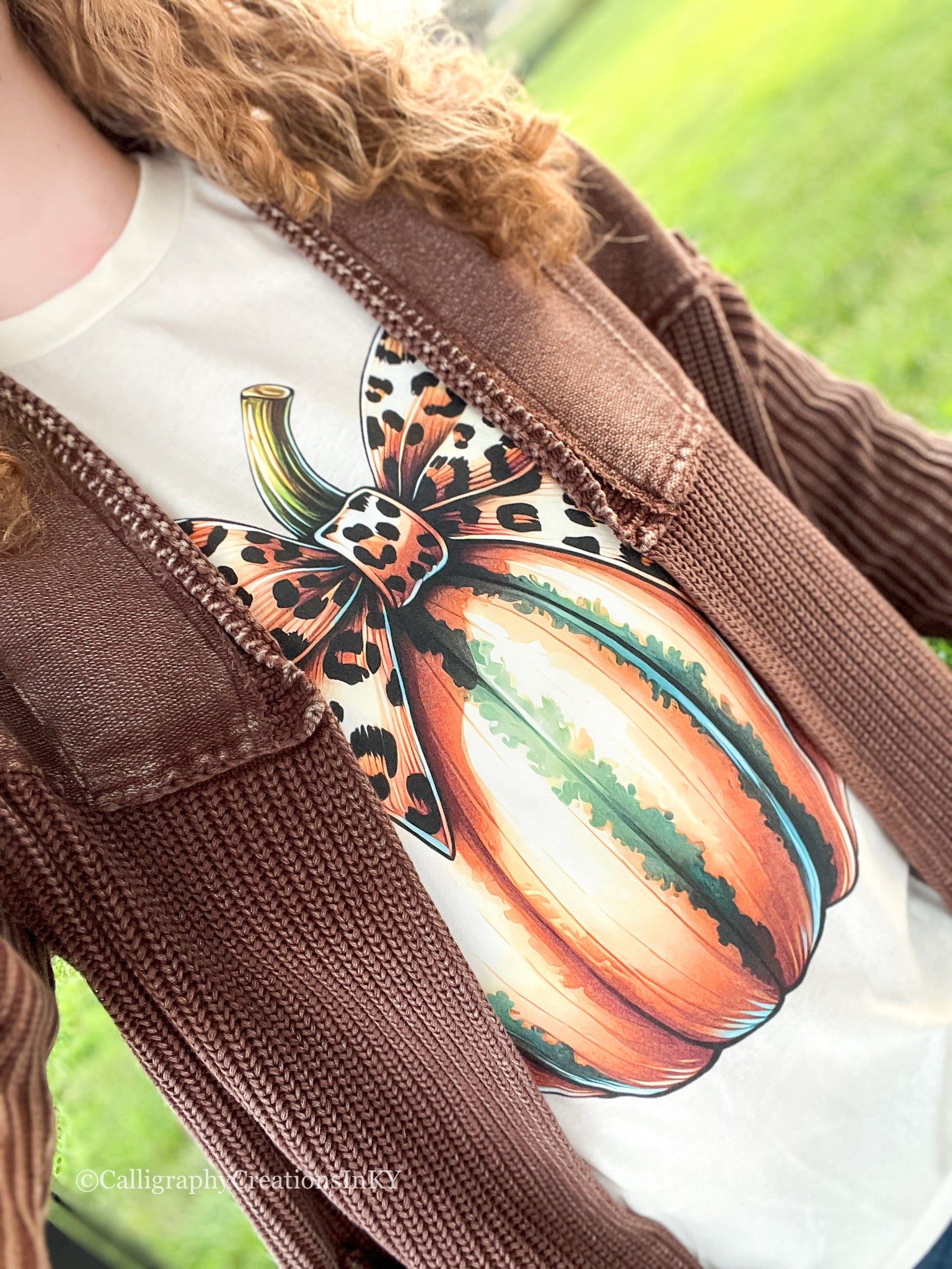 Leopard Bow Pumpkin Tee *FINAL SALE*