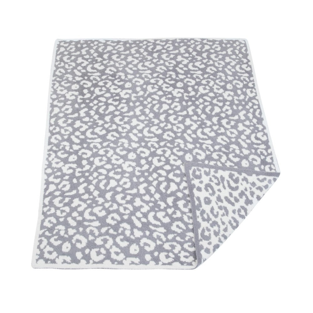 Gray Leopard Cozy Blanket