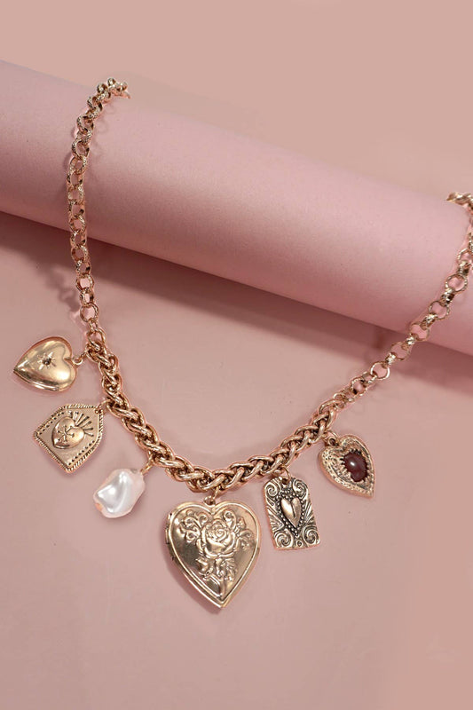 Vintage Lockets Charm Necklace