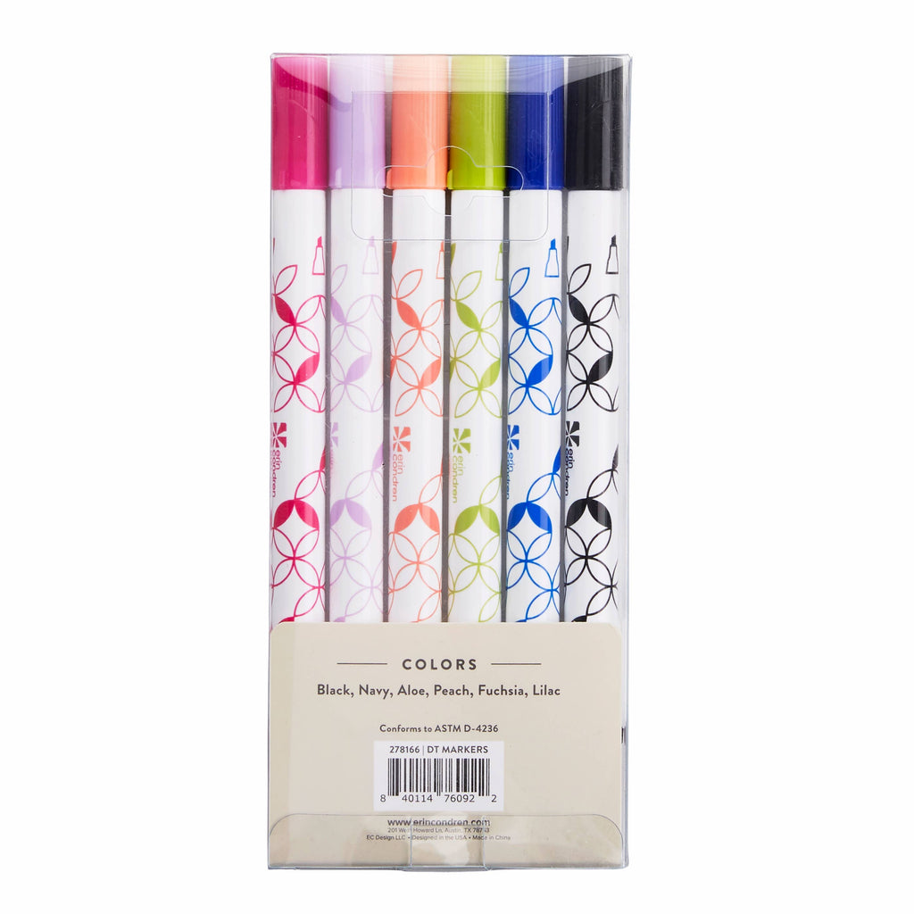Dual-Tip Wet Erase Markers 6 Pack