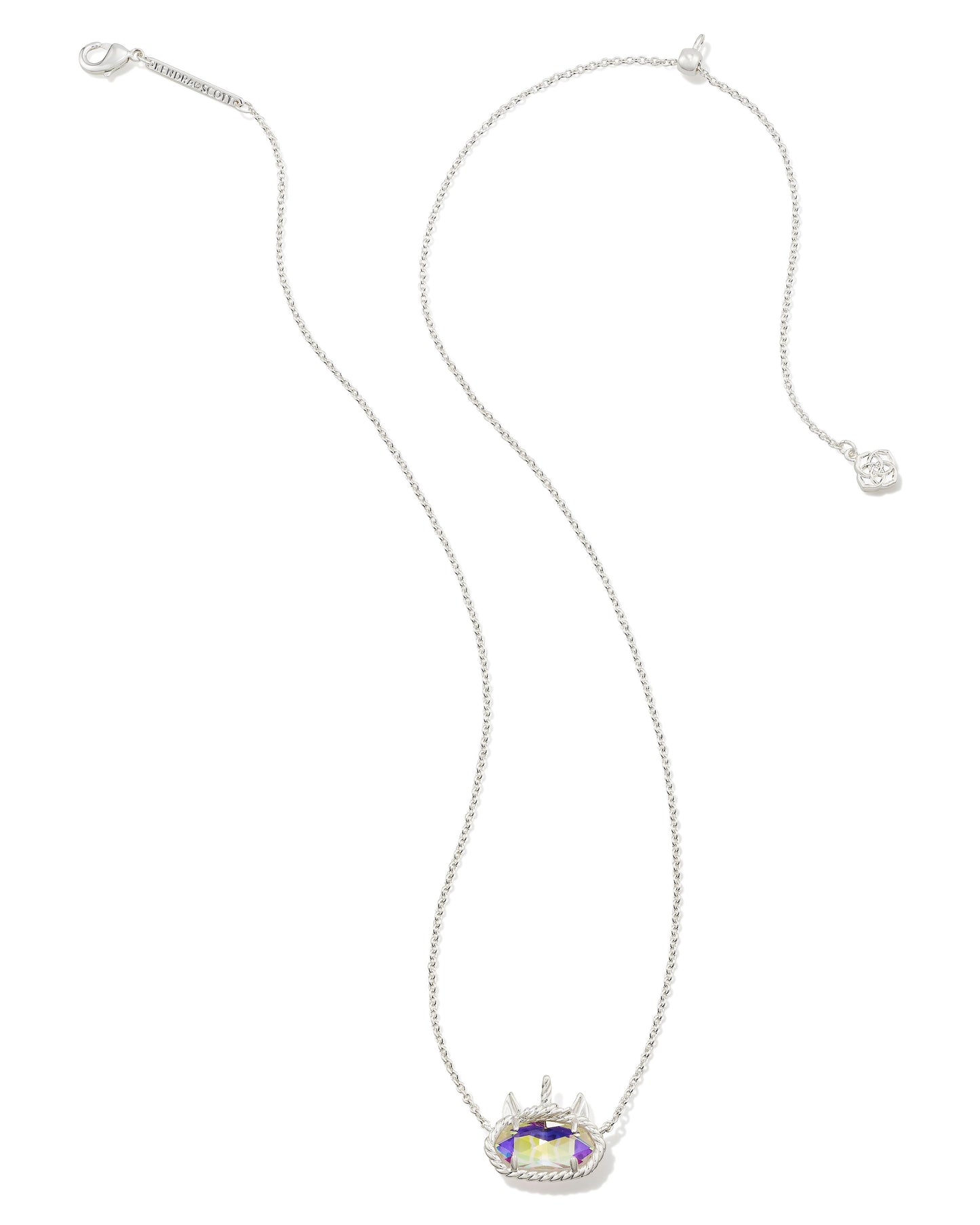 Kendra Scott Elisa Unicorn Short Pendant Necklace - Rhodium Dichroic Glass