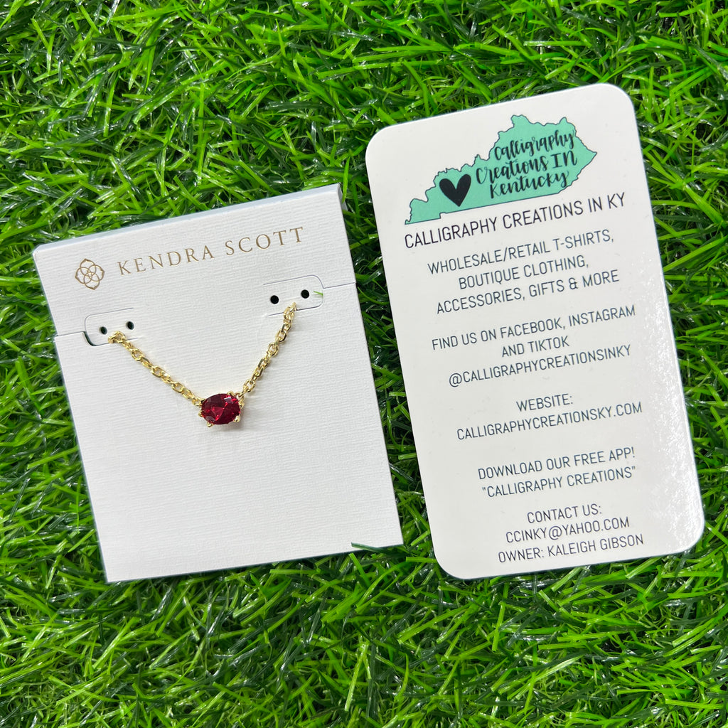 Kendra Scott Cailin Pendant Necklace - Gold Burgundy Crystal