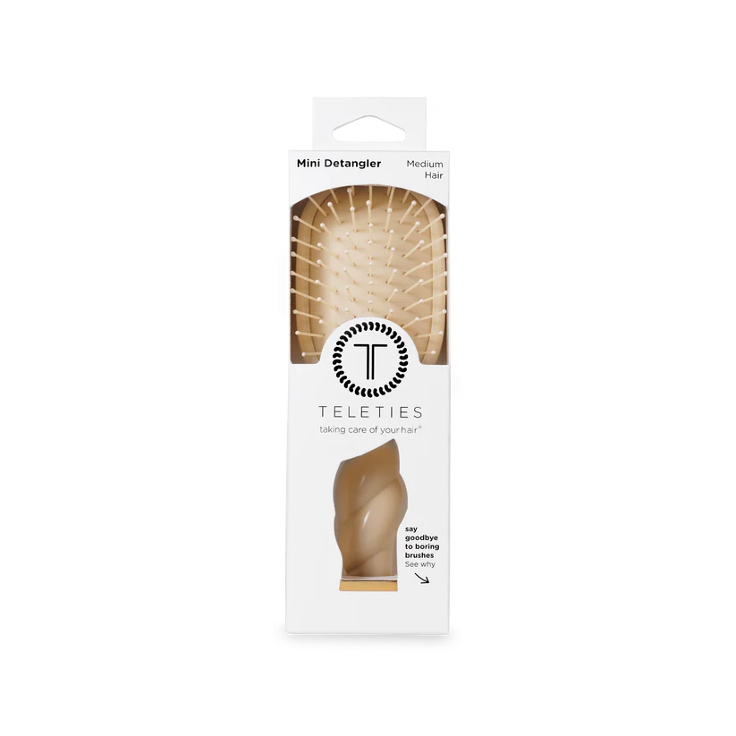 Teleties Mini Detangler Hair Brush for Medium Hair - Tan