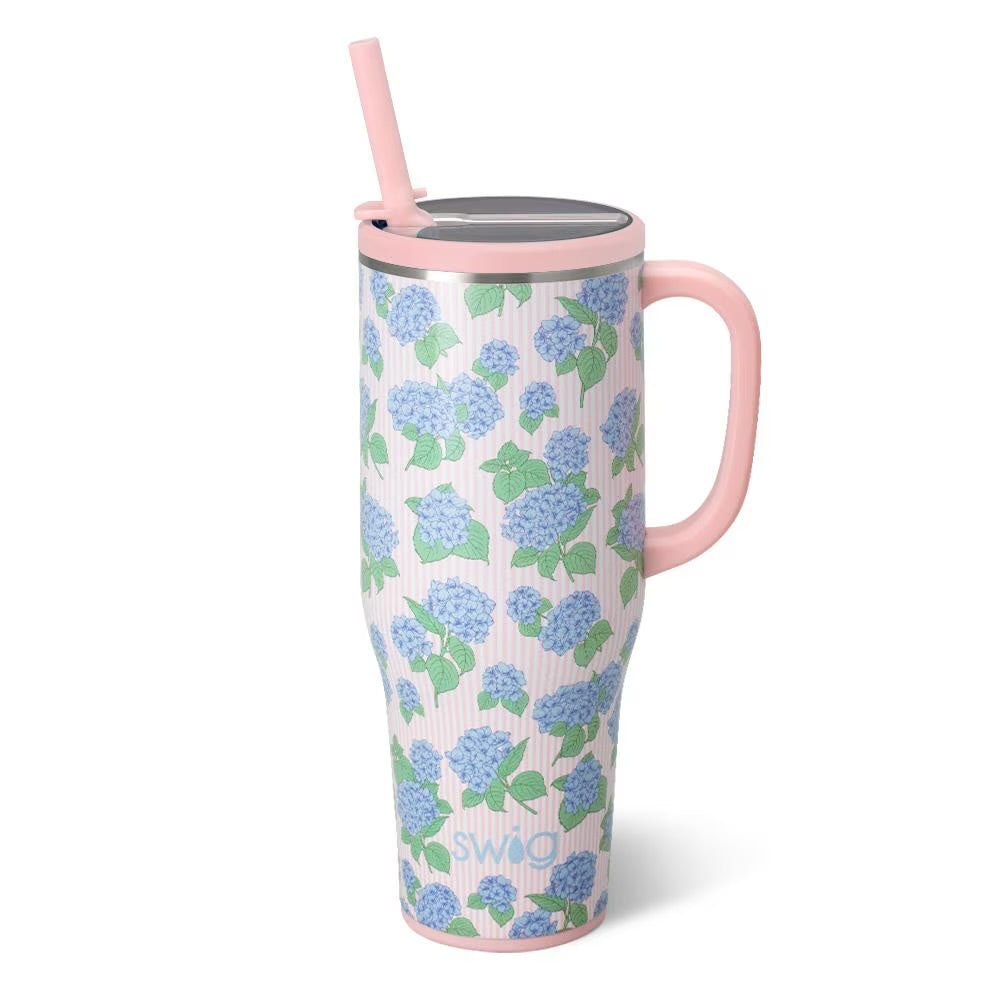 Hydrangeas Leakproof 40 oz Swig Mega Mug