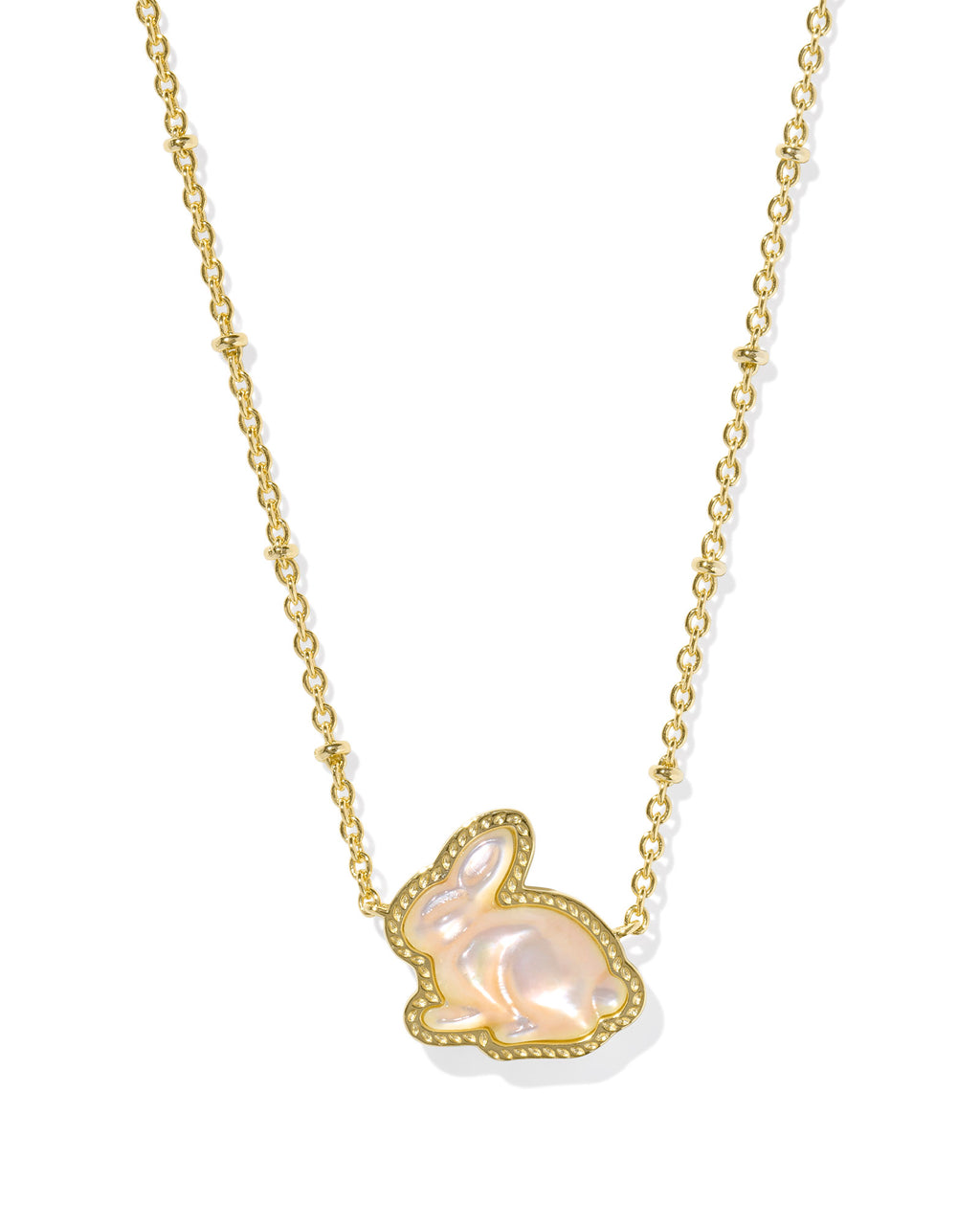 Kendra Scott Bunny Short Pendant Necklace - Gold Taupe Mother Of Pearl