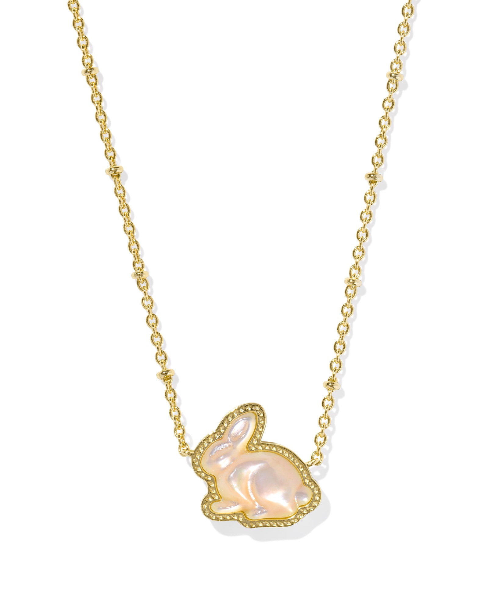 Kendra Scott Bunny Short Pendant Necklace - Gold Taupe Mother Of Pearl