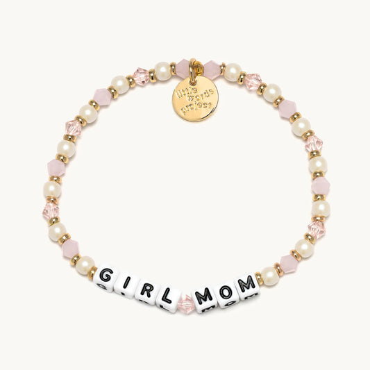 Girl Mom / Strawberry Milk Little Words Project Beaded Bracelet
