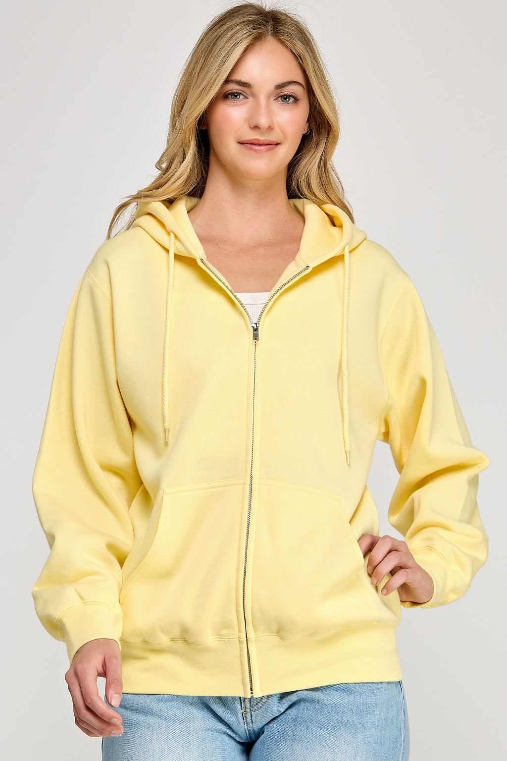 Yellow | Zip Up Fleece Jacket