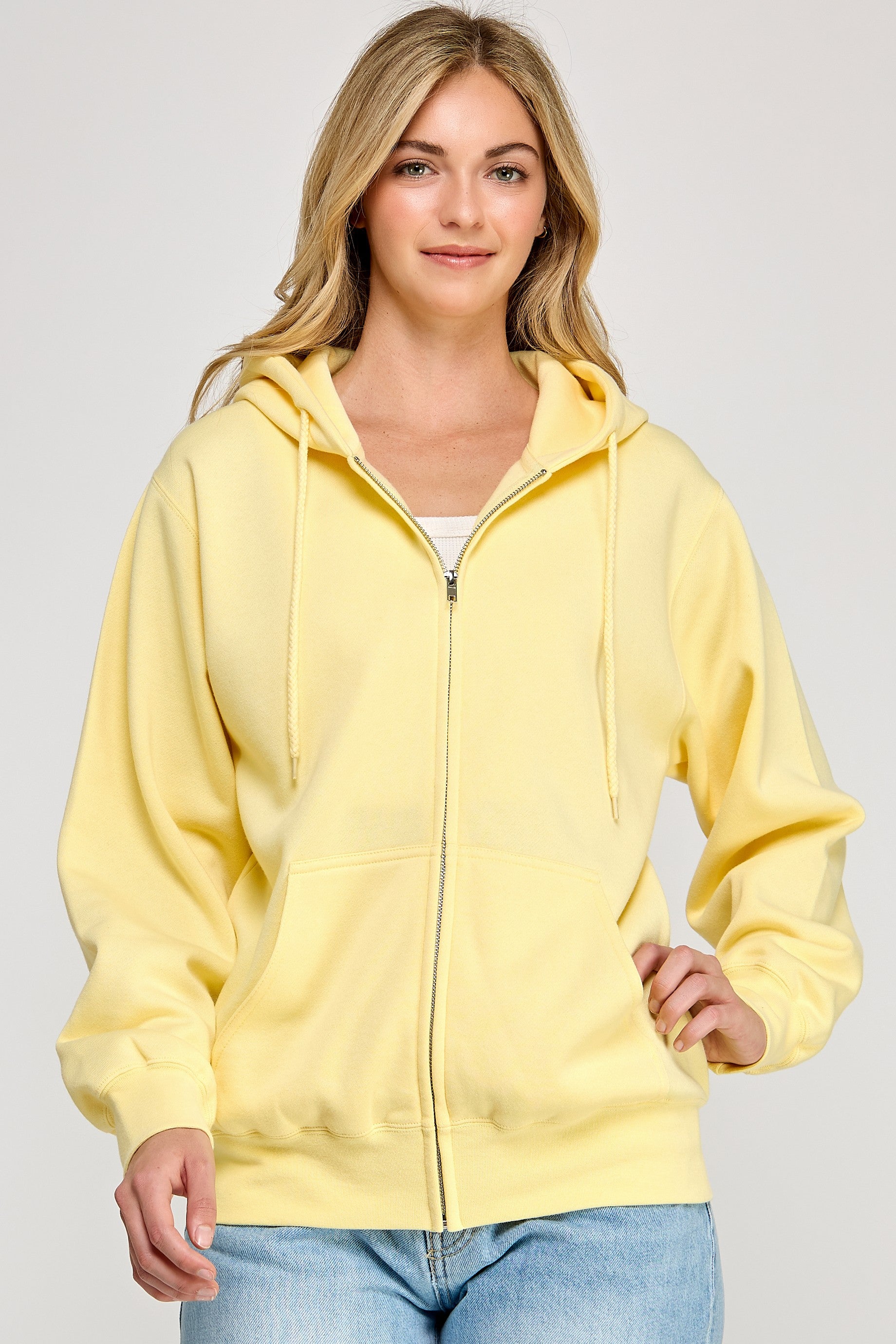 Yellow | Zip Up Fleece Jacket