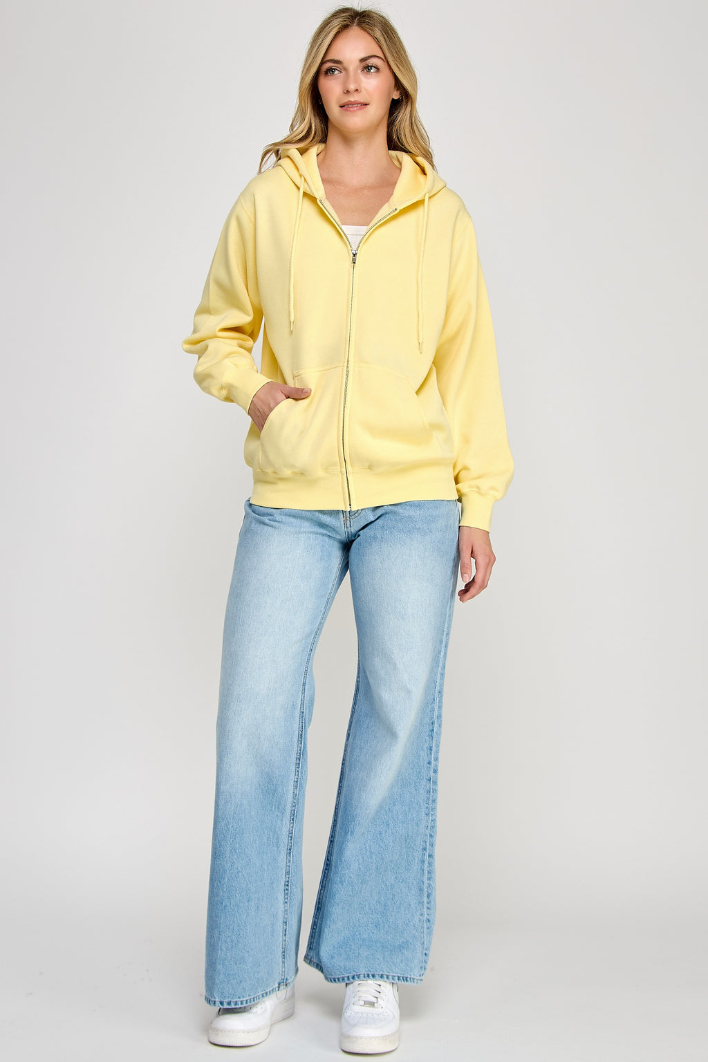 Yellow | Zip Up Fleece Jacket
