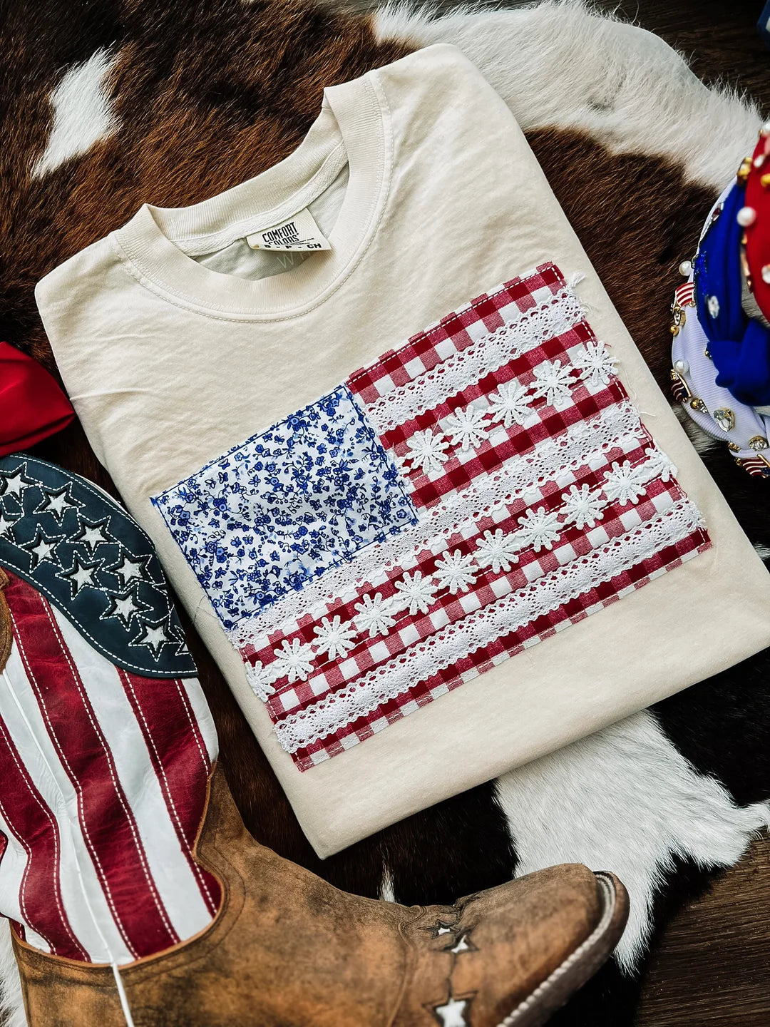 American Flag Appliqué Tee