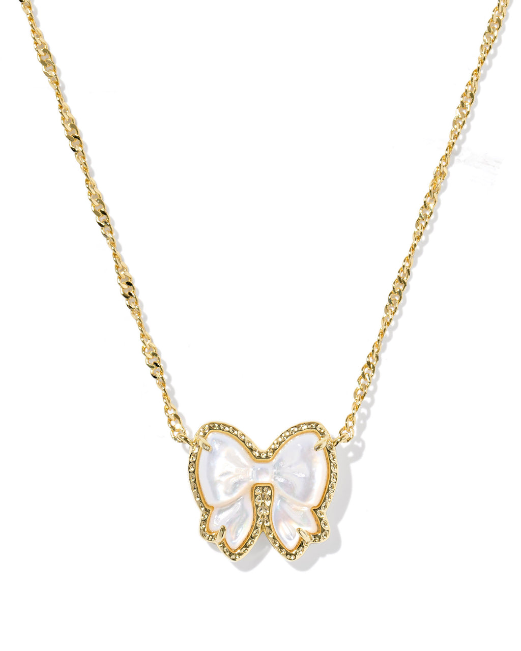 Kendra Scott Haley Bow Short Pendant Necklace - Gold Ivory Mother Of Pearl