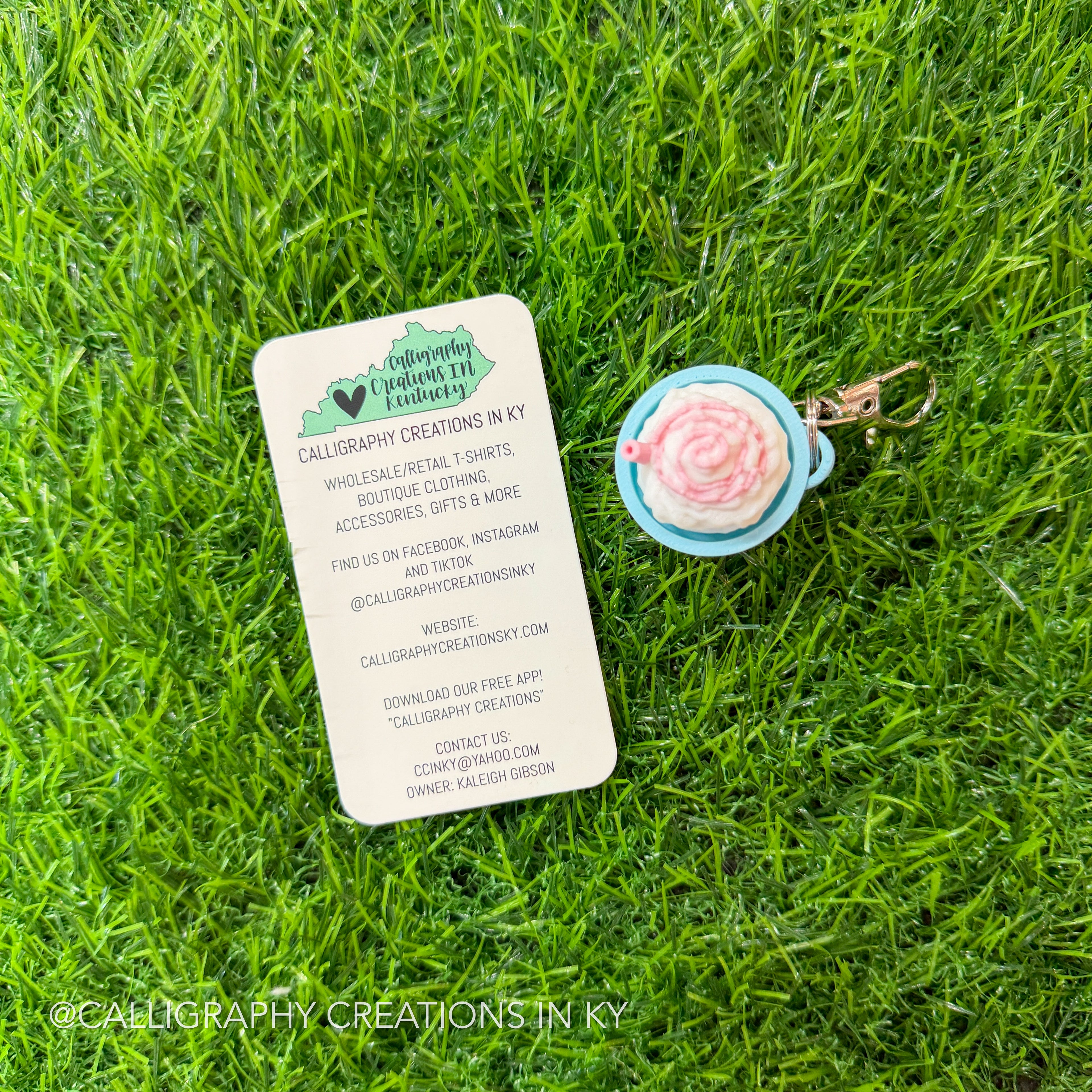 Cotton Candy Frappe Fidget Clicker Keychain