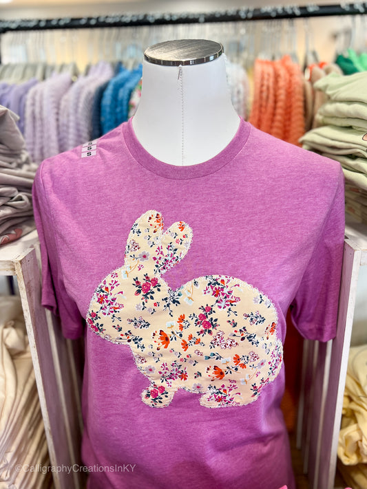 $1 2XL Floral Bunny Tee - FINAL SALE
