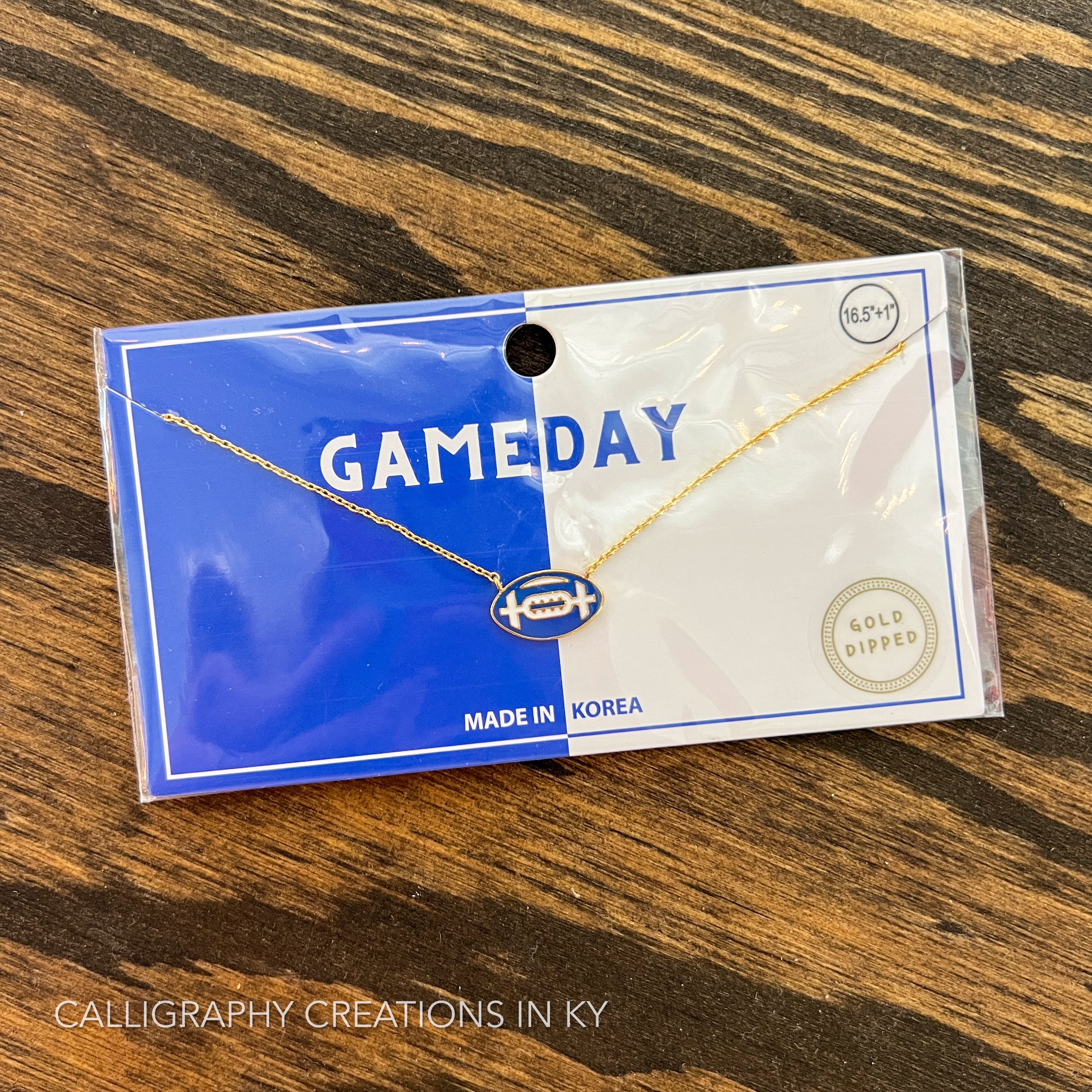 Blue Football Necklace