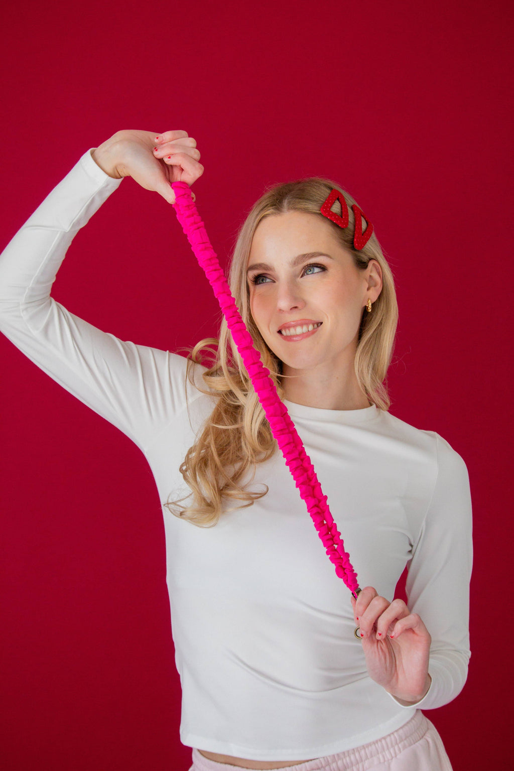 Hot Pink Scrunchie Lanyard